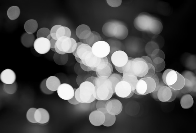 Black and white bokeh lights abstract background