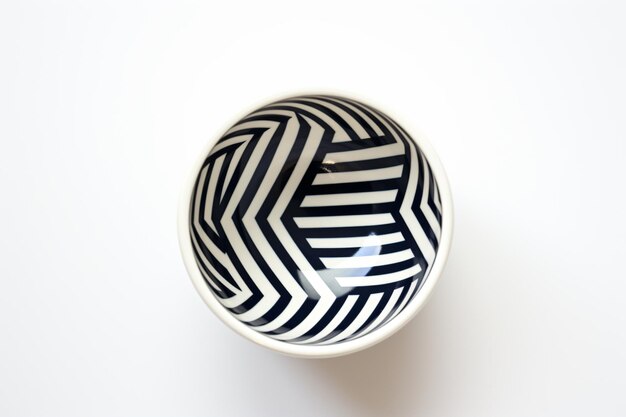 Photo a black and white bowl with a zigzag pattern