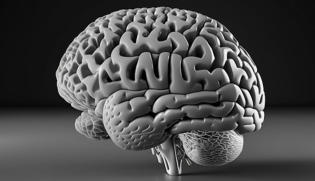 Black and white brain ai generator art image