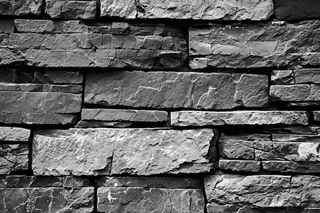 Photo black and white brick wall texture background black and white tone