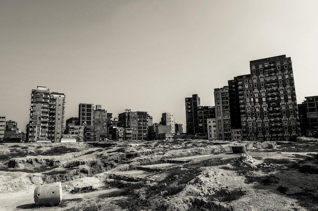 Black and White Buildings in Alexandria Egypt