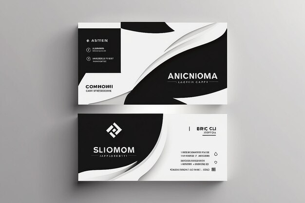 Photo black and white business card layout