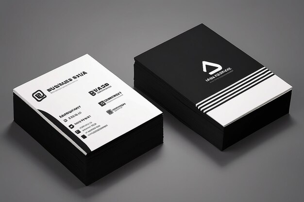 black and white business card