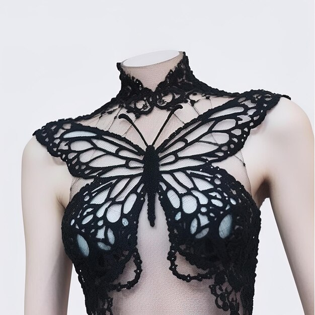 Photo a black and white butterfly costume with a black butterfly on the back