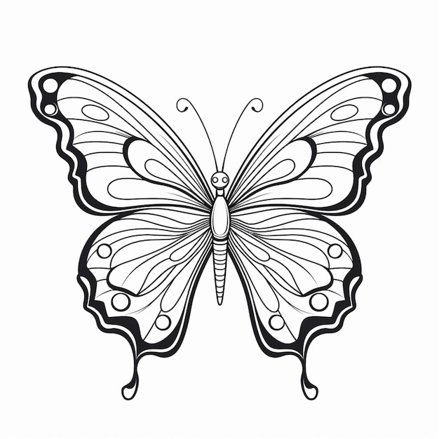 a black and white butterfly with a long tail and a long tail generative ai