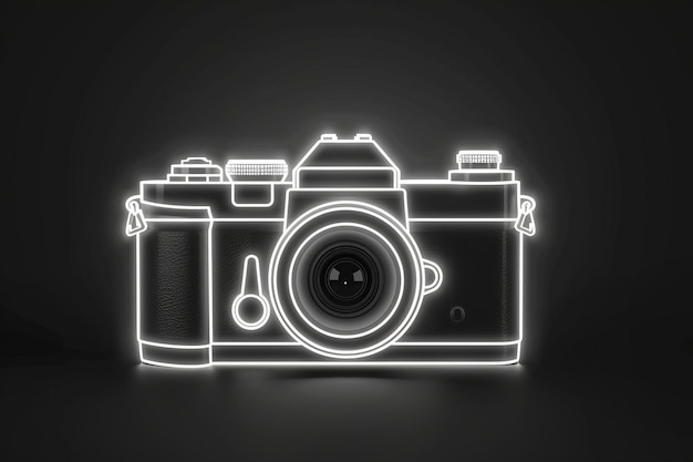 Black and white Camera logo Icon world photography day conception