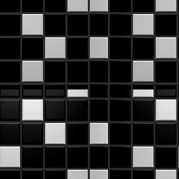 Black and White Caro Squares Pattern Ai Generated