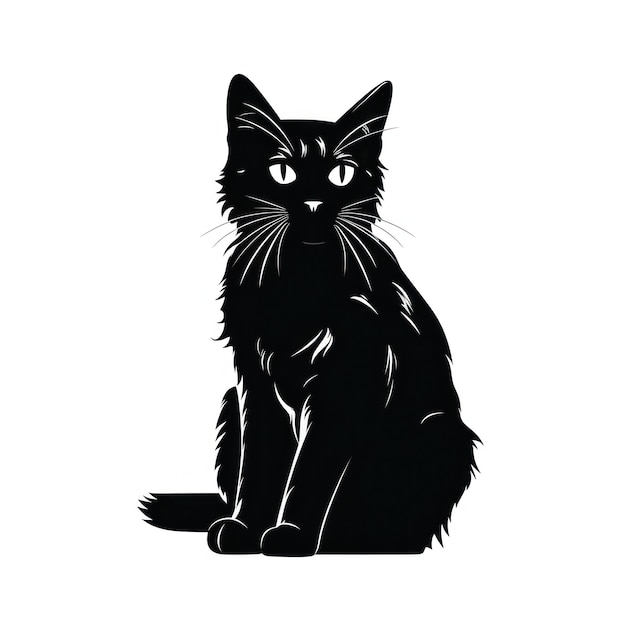 Black and White Cat on Full Background AI Generated