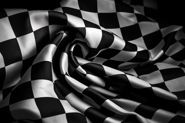 Photo black and white checkered pattern generative ai