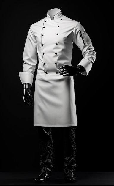 Photo black and white chef uniform