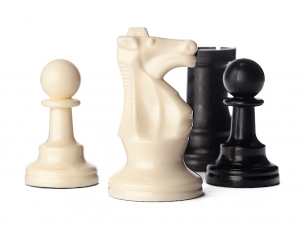 Black and white chess pieces 