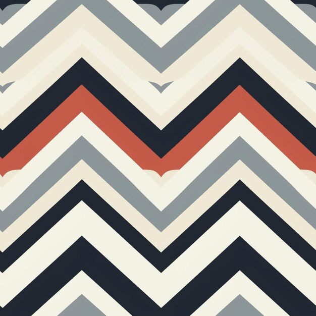 A black and white chevron pattern with a red stripe.