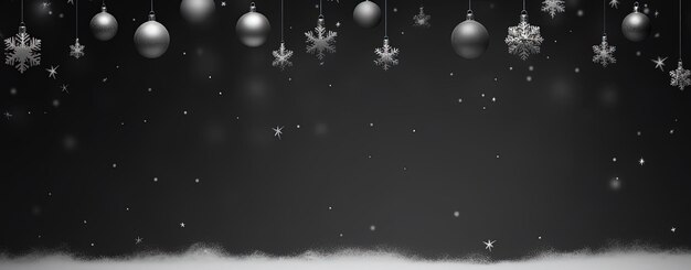 a black and white christmas background with snowflakes in the style of minimalist objects