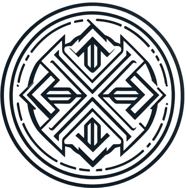 a black and white circle with a cross on it