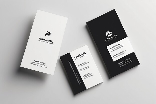 Black and White Clean and Simple Business Card Layout