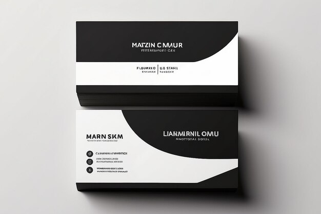 Black and White Clean and Simple Business Card Layout