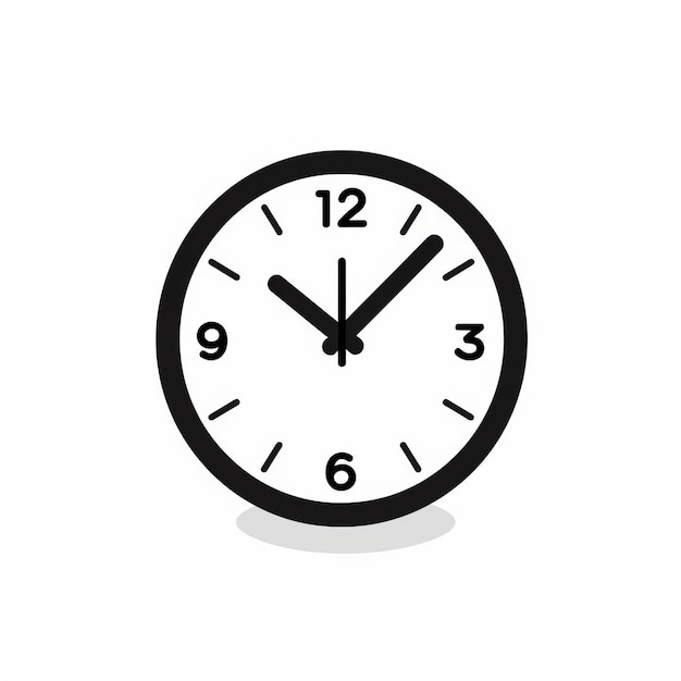 검은색과 색 시계 아이콘 미니멀리즘 실루 일러스트레이션