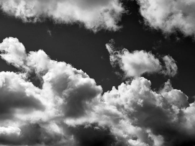 Black and white clouds in the sky background