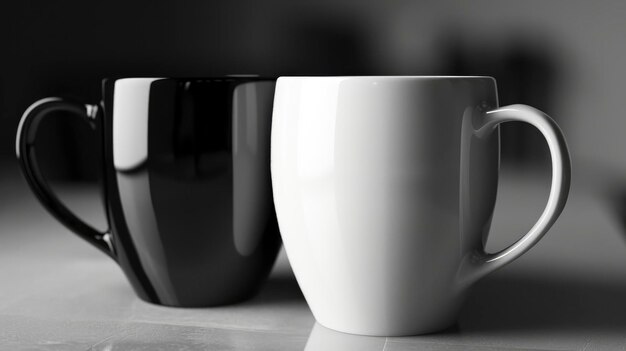 Foto tazza di caffè in bianco e nero