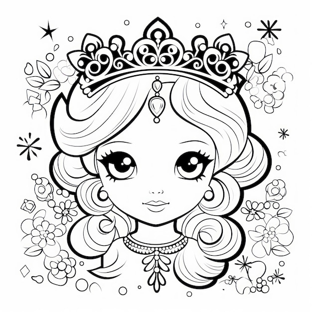 Photo black and white coloring book for kids cute diademar 32