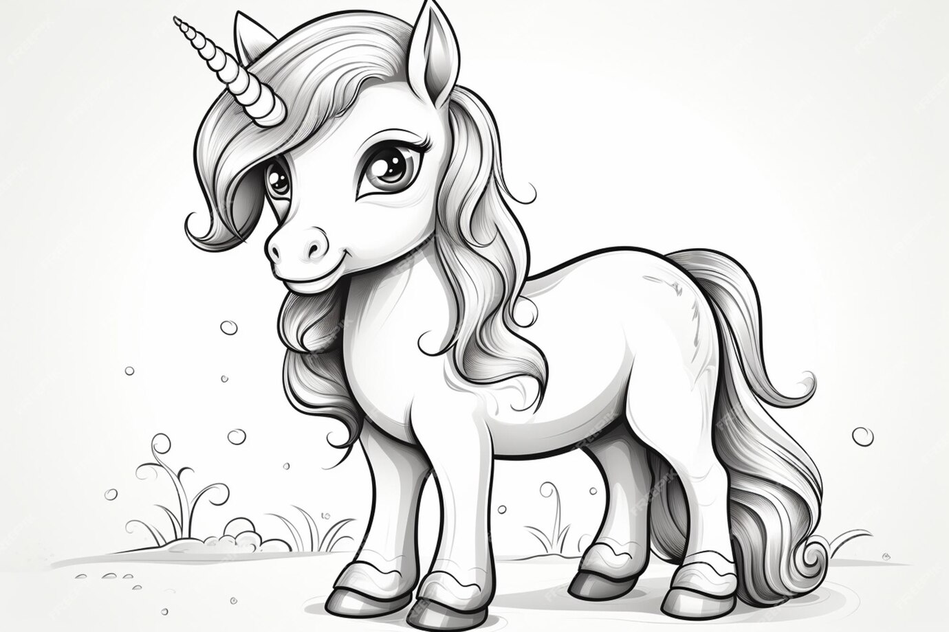 Premium Photo | Black and white coloring page for kids cute baby