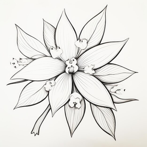 Black and white coloring picture of a carambola