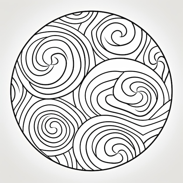 Foto immagine da colorare in bianco e nero di un cerchio