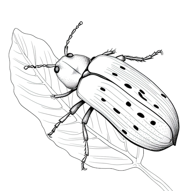 Photo black and white coloring picture of a daphnia