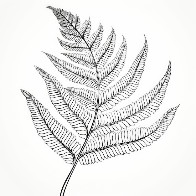 Photo black and white coloring picture of a fern