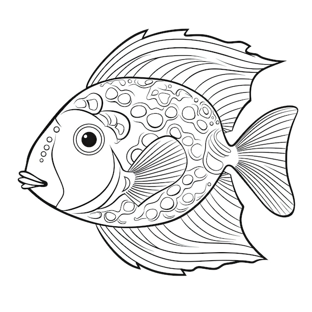 Photo black and white coloring picture of a flounder