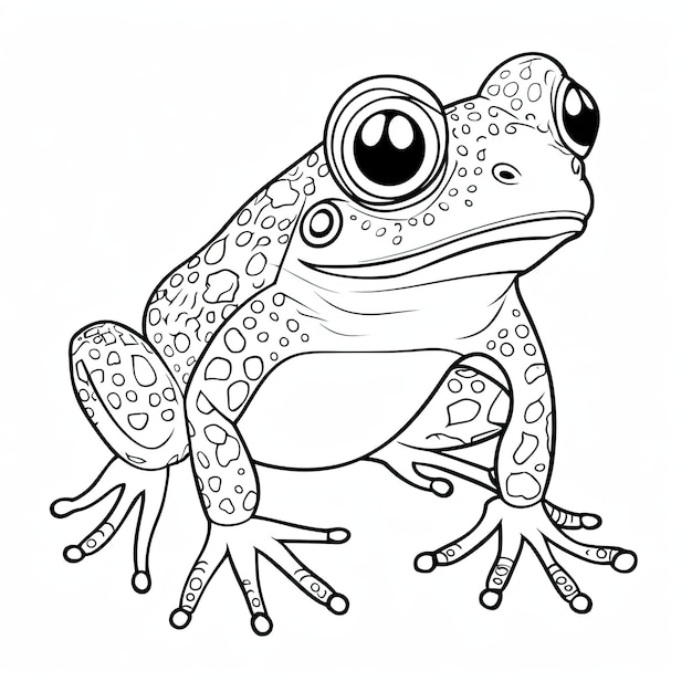 Photo black and white coloring picture of a frog