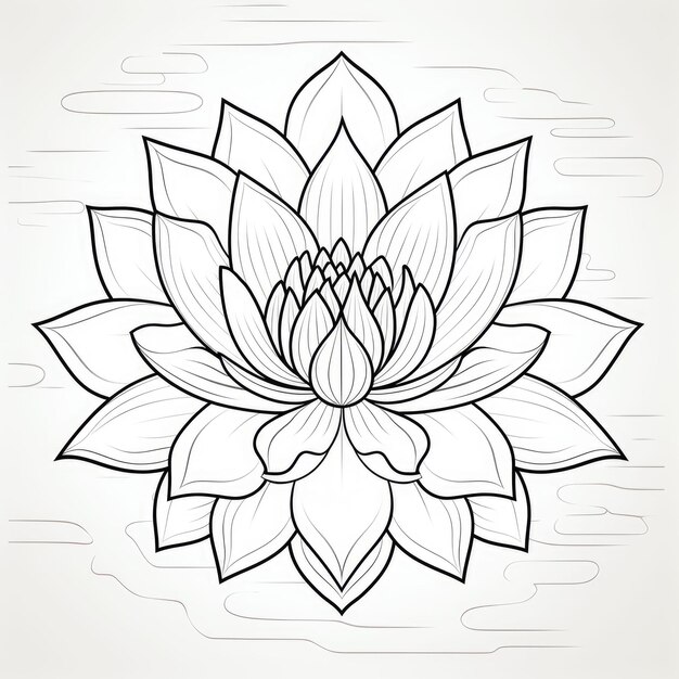 Photo black and white coloring picture of a lotus