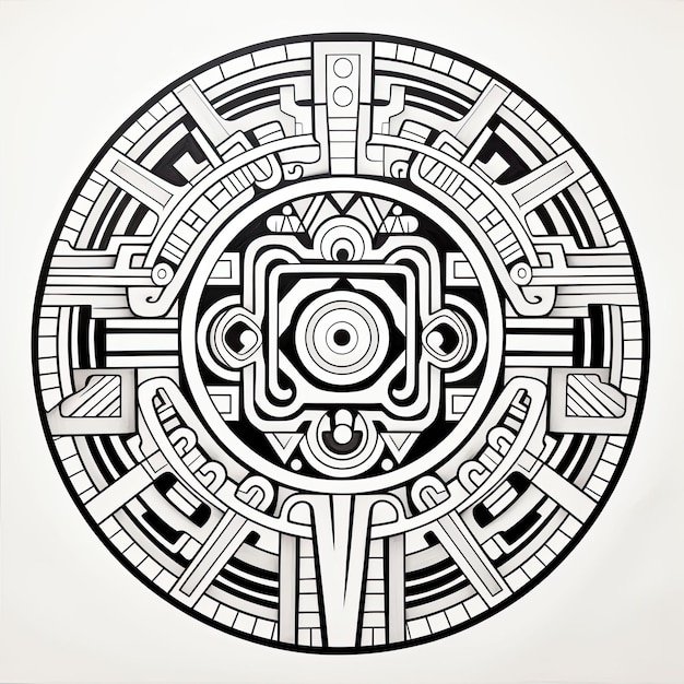 Foto immagine da colorare in bianco e nero di un amuleto magico