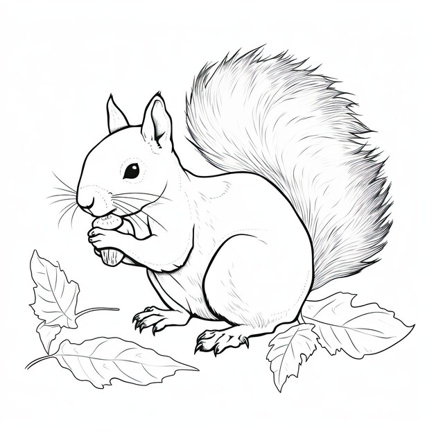 Photo black and white coloring picture of a nuts