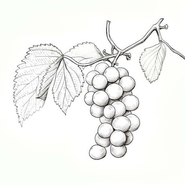 Black and white coloring picture of a raisins