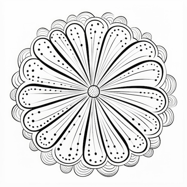 Black and white coloring picture of a sea urchin