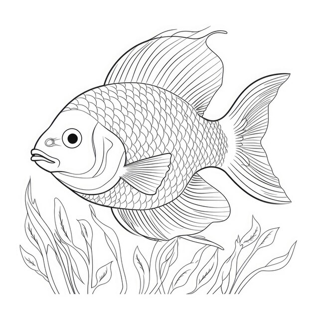 Black and white coloring picture of a snappers