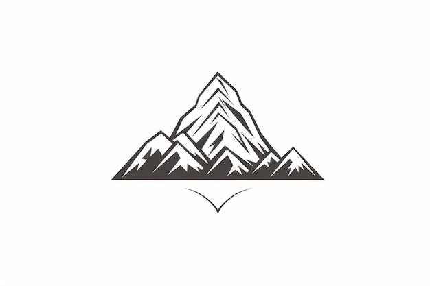 Black and white colors Minimalistic and geometric design of a mountain Beautiful illustration