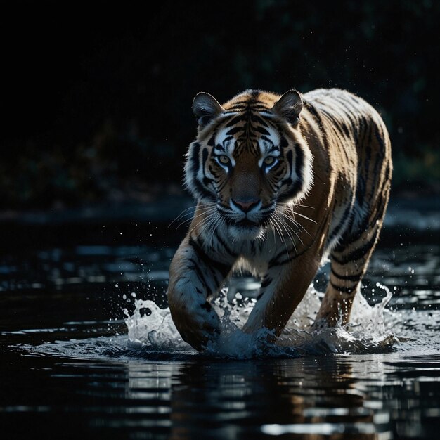 Photo black and white colour tiger