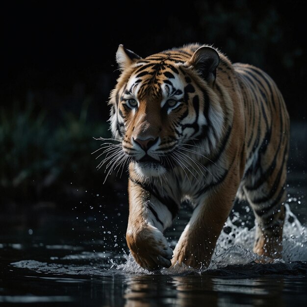 Photo black and white colour tiger