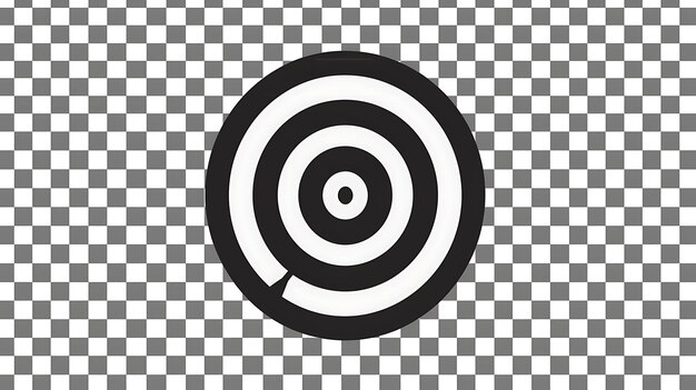 Photo black and white concentric circles on a transparent background the vector illustration is simple and easy to edit