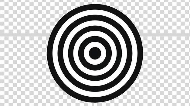 Photo black and white concentric circles on a transparent background the vector illustration is simple and easy to use