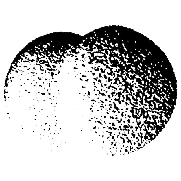 Black and white coronavirus cell under microscope design element