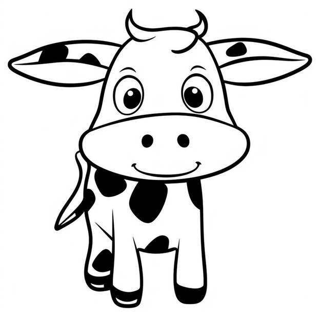 Photo a black and white cow with a big nose and a big nose generative ai