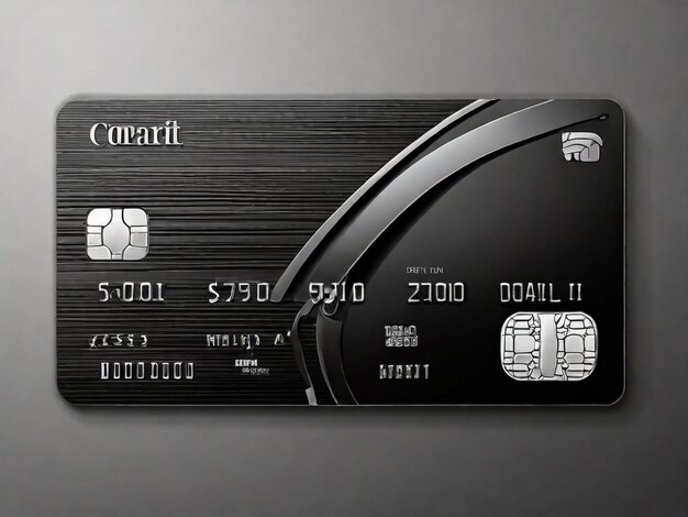 Photo a black and white credit card with the number 5 on it