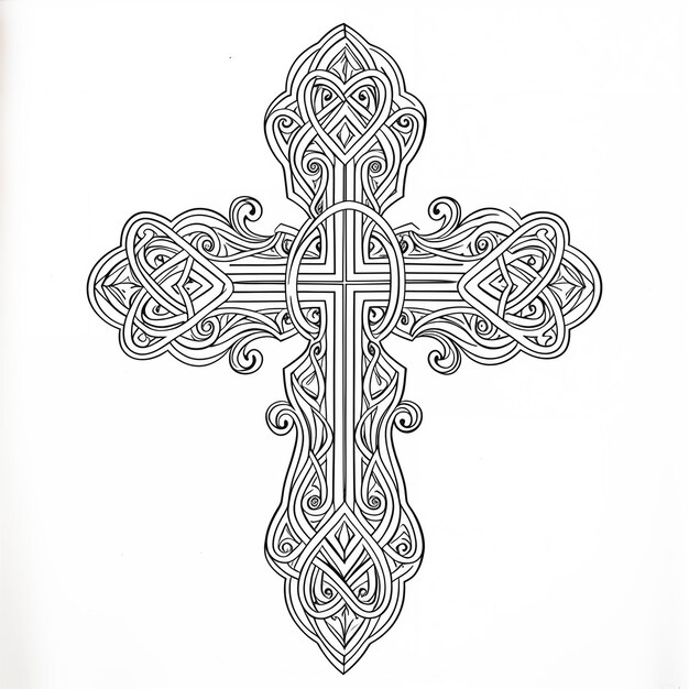 Black and white crucifix in Gothic style