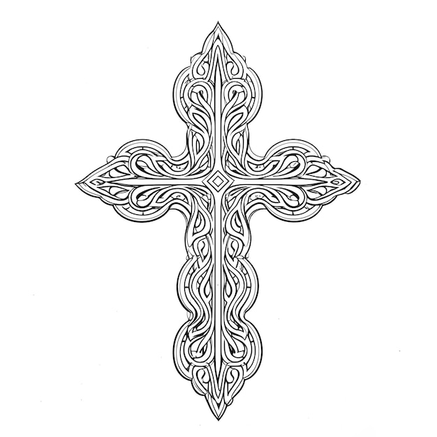 Black and white crucifix in Gothic style