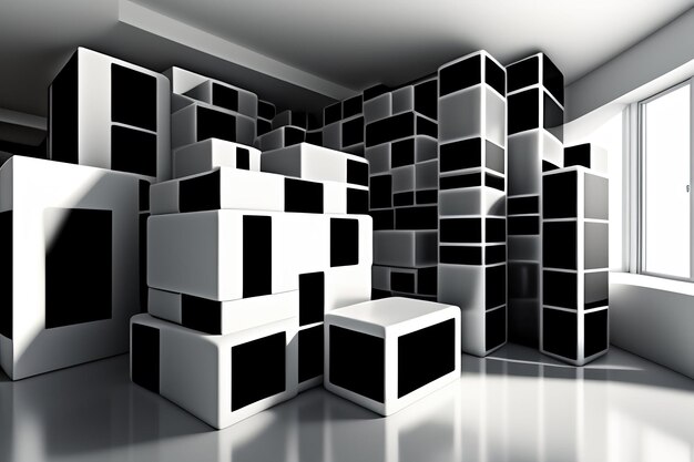 Black and white cubes