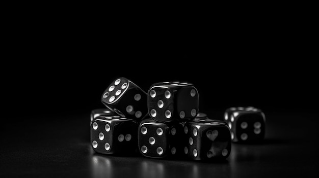 Photo a black and white dice with the number generative ai