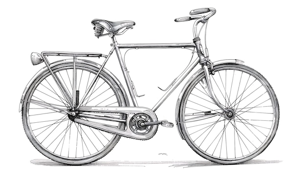 a black and white drawing of a bicycle with the word bike on it